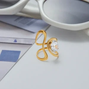 Elle Crystal Loop Ring