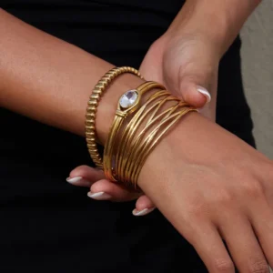 Gold Plated Vynce Radiant Weave Cuff
