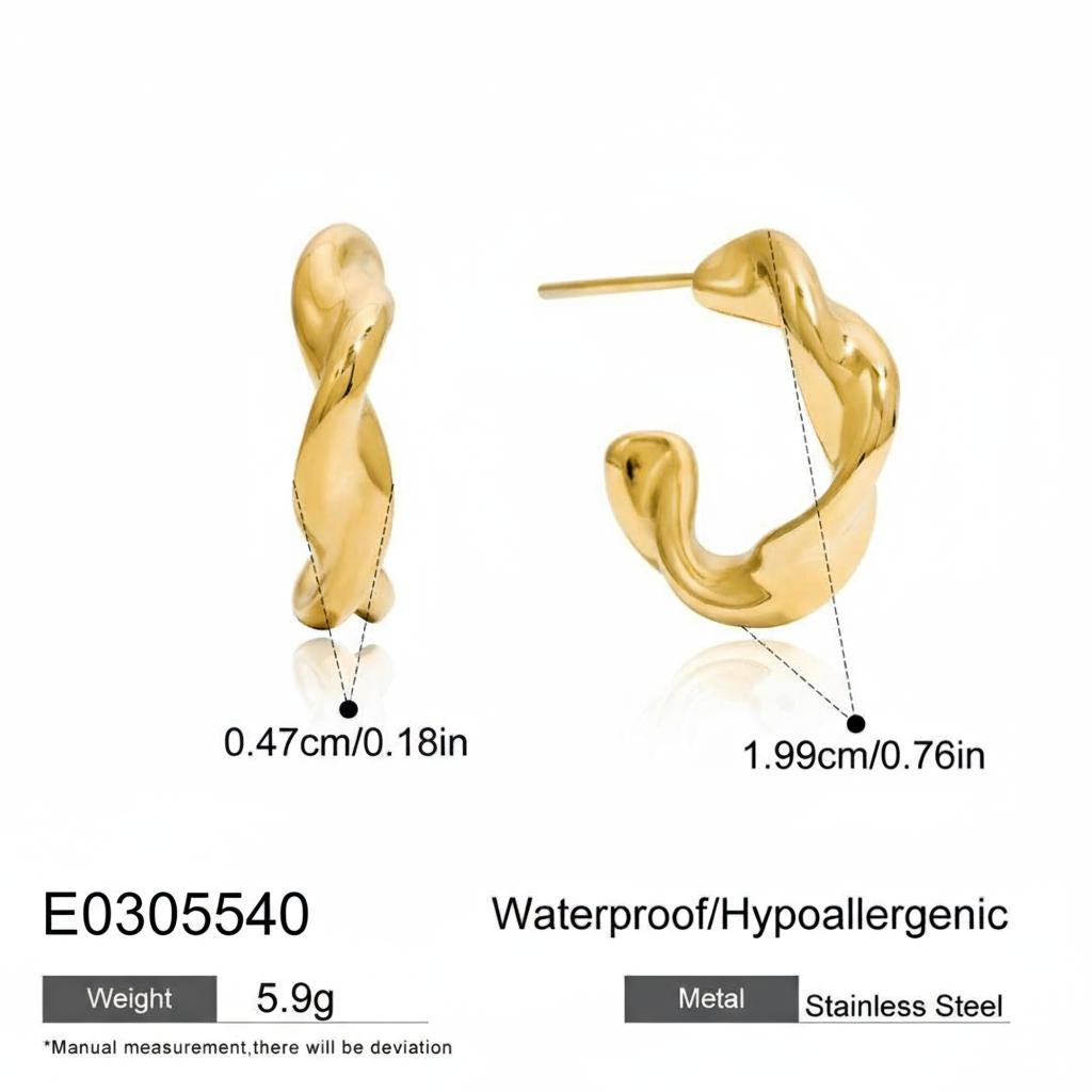 Oro Twirl Hoops - Image 3