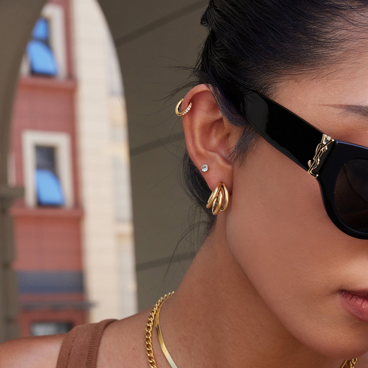 Oro Radiant Duo Hoops - Image 5