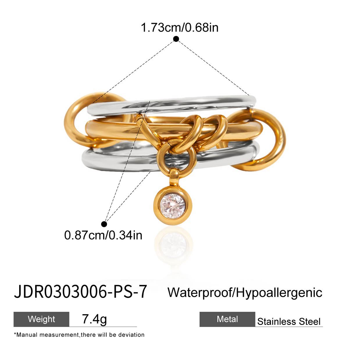 Vynce Dual Link Charm Ring - Image 2