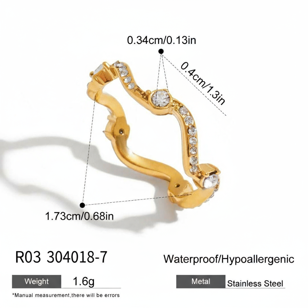 Oro Ripple Pavé Stacker - Image 2
