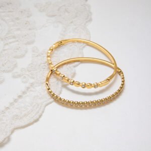 Gold Stainless Steel Crystal Chain Bracelet