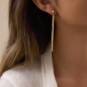 Gold Chain Drop Earrings – Elegant Long Minimal Jewelry