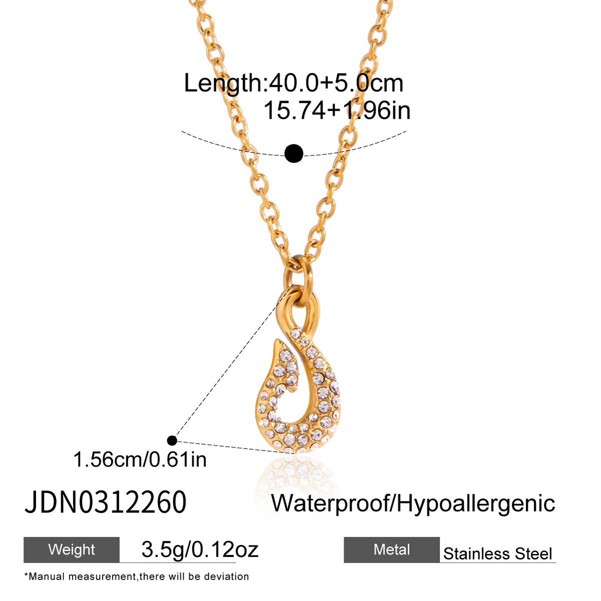 Golden Teardrop Necklace – Elegant Statement Necklace - Image 4