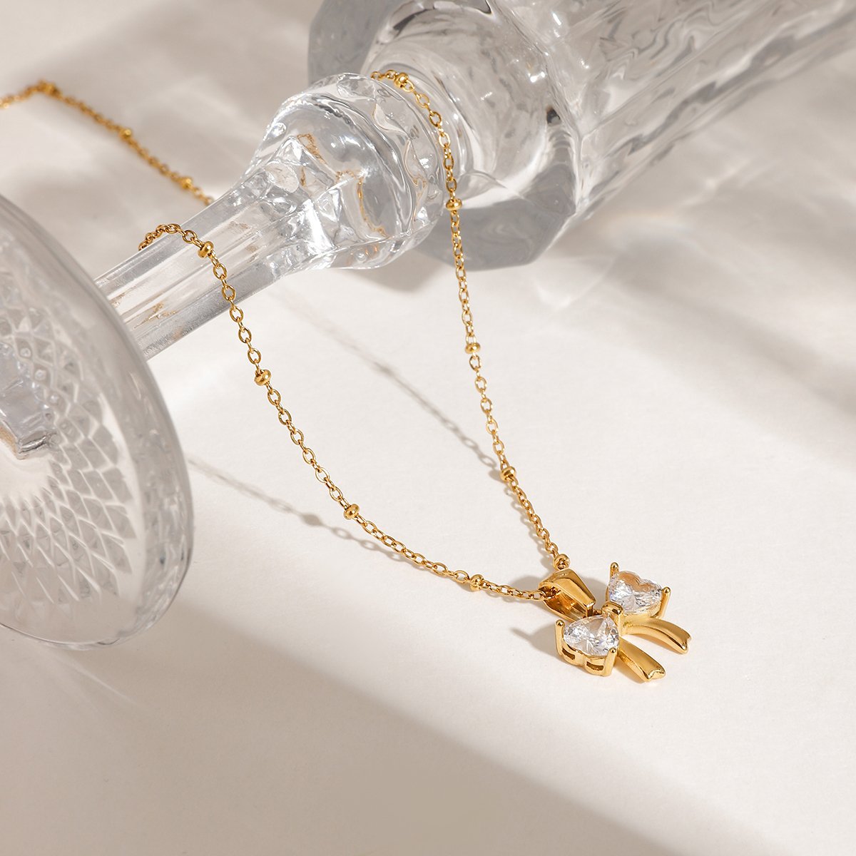 Gold Stainless Steel Pendant Necklace – Elegant Everyday Jewelry