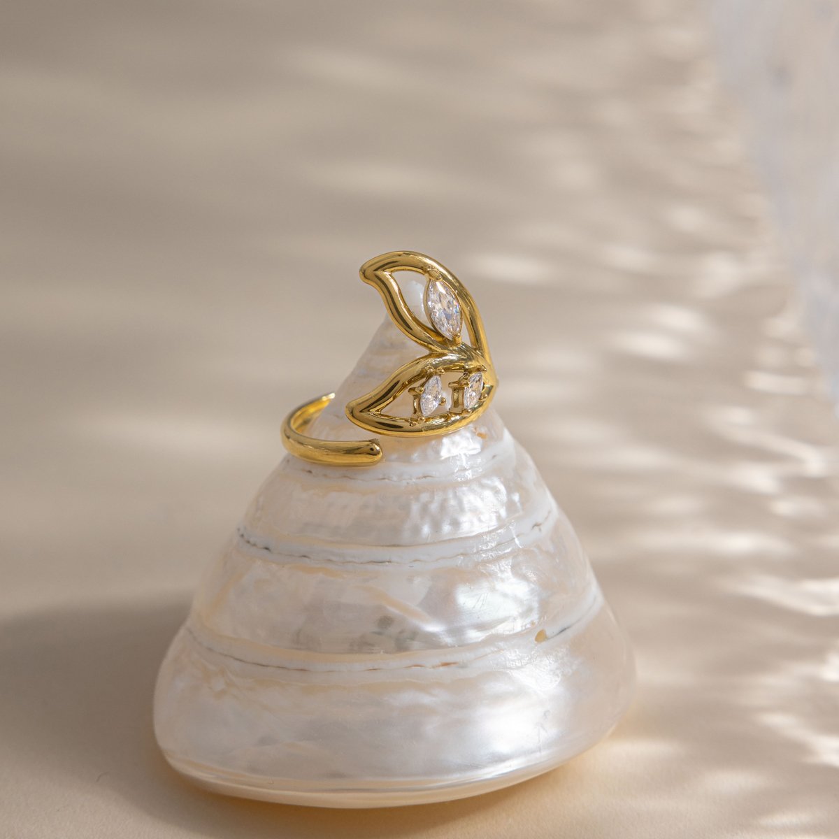 Golden Twist Open Ring – Adjustable Stainless Steel Hypoallergenic Ring - Image 5