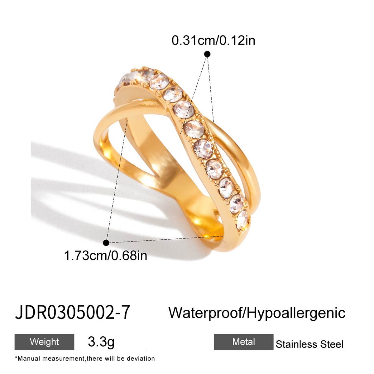 Gold Crystal Twist Ring – Sophisticated Statement Jewelry - Image 2